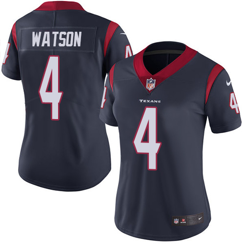 Women Houston Texans #4 Watson blue Nike Vapor Untouchable Limited NFL Jersey
